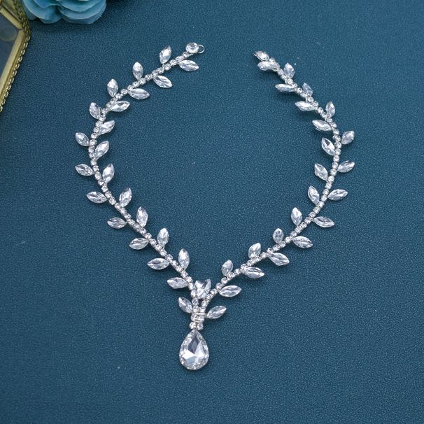 Women's Jewelry Crystal Hair Chain Headpiece For Wedding Bridal Party Accessories Floral Design Silver Gold Wedding Dress Party Accessories_ipsvogv.com
