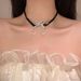Ins Ballet Style Ribbon Crescent Tassel Choker Niche Light Luxury Temperament Inlaid Diamond Bow Pendant Clavicle Chain_ipsvogv.com