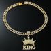 Hip Hop KING Letter Crown Jewelry For Men Street Trendy Cool Diamond Set Pendant Necklace_ipsvogv.com
