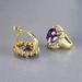 Cao Shi's Exquisite Multi-color Oval Ear Buckle With French Design, Court Style Earrings, Fashionable And Versatile_ipsvogv.com