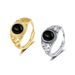 Elliptical Black Red Agate Ring, Men's And Women's Vintage Jewelry, Ethnic Style, Cuban Grid, Open-door Jewelry_ipsvogv.com