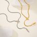 INS Gold-plated Titanium Steel Unique Snake Shaped Zircon Collarbone Blade Chain Necklace_ipsvogv.com