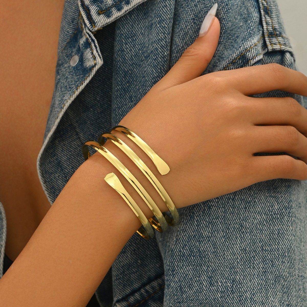 Simple fashionable OL style women's wristband, personalized and versatile, multi-layer geometric circle winding design,_ipsvogv.com