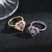 Classic Light Luxury Colorful Diamond Ocean Heart Open Titanium Steel Ring Women's Fashion Stainless Steel Ring Jewelry_ipsvogv.com