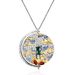 Italian Craft Abstract Pattern Vintage Jewelry Designer Necklace S925 Silver Inlaid Colored Gemstone Necklace Pendant_ipsvogv.com