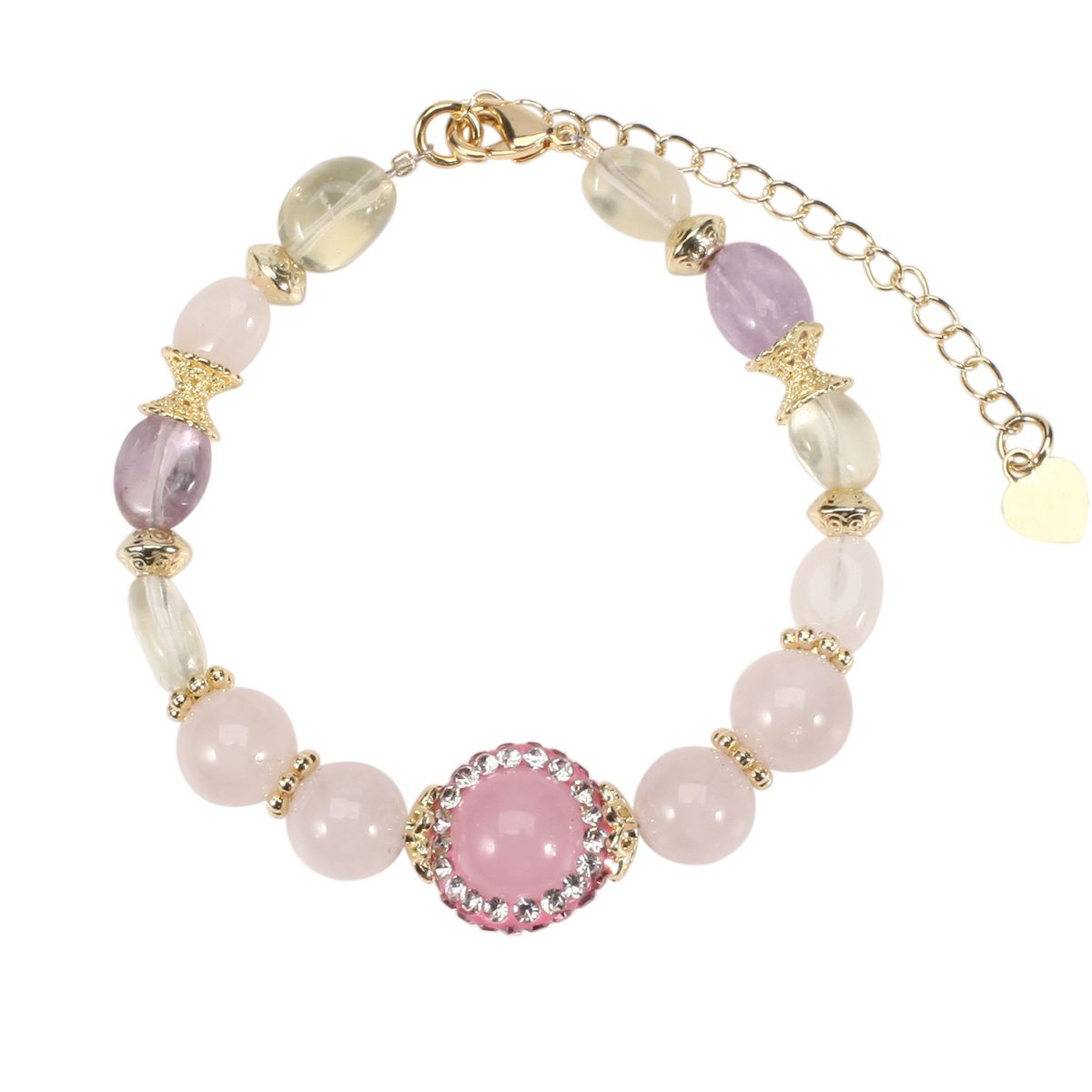 8 Cm Diamond Quartz Rainbow Color Natural Bracelet Hand String Female Beads Adjustable_ipsvogv.com