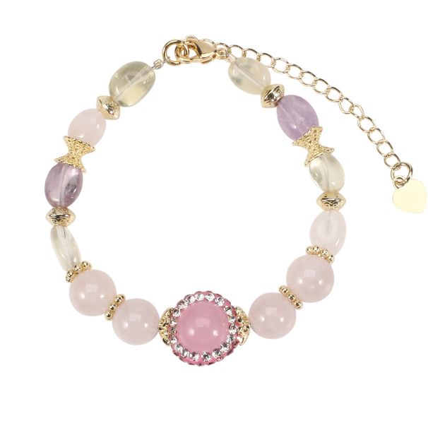 8 Cm Diamond Quartz Rainbow Color Natural Bracelet Hand String Female Beads Adjustable_ipsvogv.com
