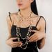 Jewelry multi-layer pearl necklace, sweater chain 6320_ipsvogv.com