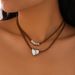 Jewelry Ethnic Style Irregular Pine Stone Cactus Necklace Metal Love Fleece Neck Chain_ipsvogv.com