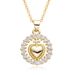Heart Shaped Clavicle Necklace For Girls - Micro Inlaid Love Pendant, Minimalist & Elegant Chain Jewelry_ipsvogv.com