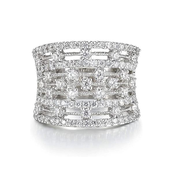Cao Shi's New Copper Engraving Zircon Filled Hollow Ring for Men and Women_ipsvogv.com