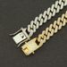 Hip hop trendy style inlaid men's cool colored diamond Cuban bracelet, and decorative accessories_ipsvogv.com