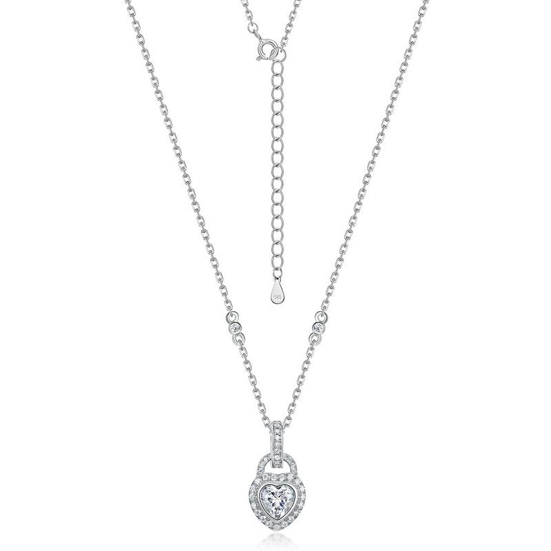 new Love Moissanite Clavicle Necklace S925 Silver Full Of Bright Colored Diamond Necklace Light Luxury Fashion Personality_ipsvogv.com