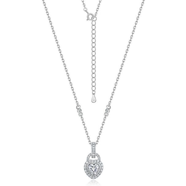 new Love Moissanite Clavicle Necklace S925 Silver Full Of Bright Colored Diamond Necklace Light Luxury Fashion Personality_ipsvogv.com
