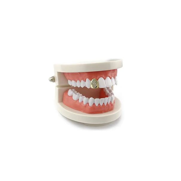 Women's Jewelry Diamond Zircon Electroplating Single Hip Hop Tooth Braces Teeth Grillz Halloween Teeth_ipsvogv.com
