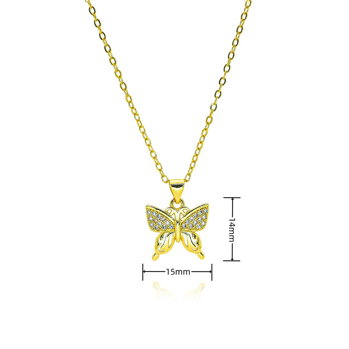 Hot Selling Butterfly Zircon Earrings Necklace Set Personalized Light Luxury Butterfly O Shaped Chain Jewelry_ipsvogv.com