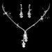 Hot Selling Bridal Wedding Jewelry Accessories Simple Shiny Rhinestone Zircon Necklace Earrings 493_ipsvogv.com