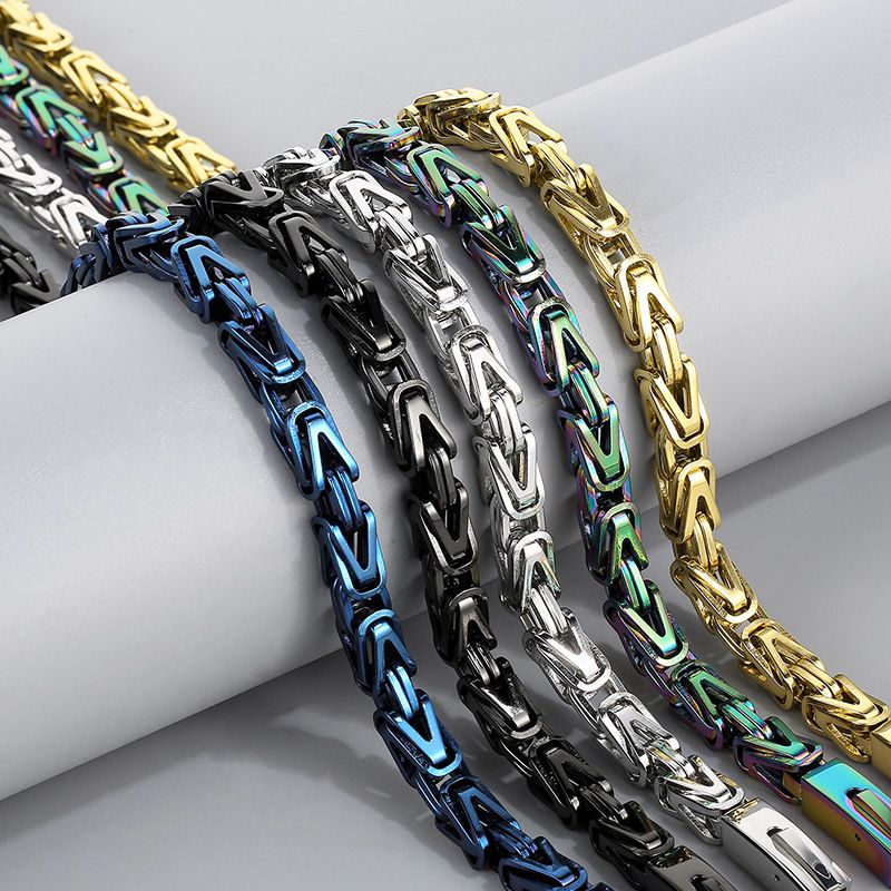 Rock Hip Hop Style Emperor Chain Fashion Personality Street Domineering V Shaped Woven Men's Titanium Steel Necklace_ipsvogv.com
