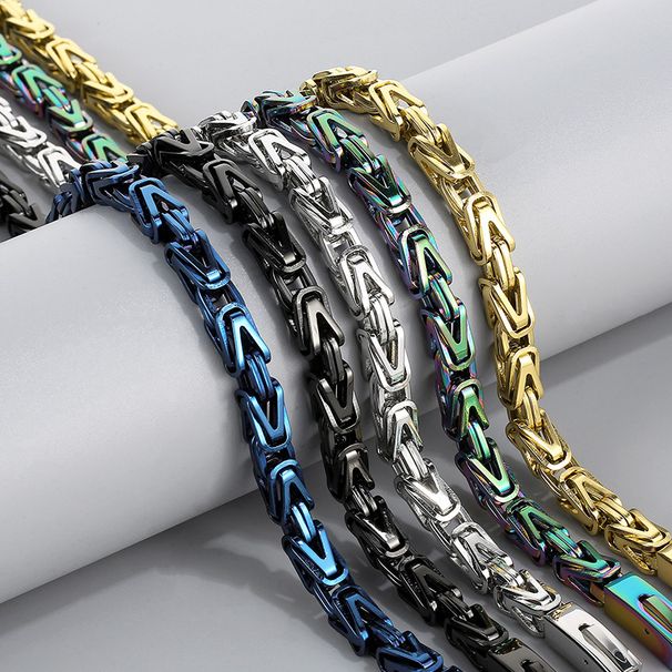Rock Hip Hop Style Emperor Chain Fashion Personality Street Domineering V Shaped Woven Men's Titanium Steel Necklace_ipsvogv.com
