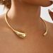 N11947 Design Minimally Fashionable Waterdrop shaped Open Collar French Cold Style Metal Necklace_ipsvogv.com
