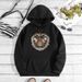 Men's Clothing sweatshirt moon bee print hooded back collar plus velvet sweatshirt_ipsvogv.com