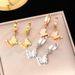 Fashionable Personalized Titanium Steel Rose Gold Butterfly Earrings For Women's Korean Version Frosted Cute And Sweet_ipsvogv.com