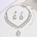 Women’s Jewelry Set Fashion Light Luxury Water Drop Necklace Earrings Set Wedding Accessories Fashion Bridal Jewelry Set Christmas Wedding_ipsvogv.com