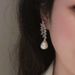 Cao Shi's Horse Eyes, Leaf Earri, Female Water Drop Shaped Pearl Jewelry, Light Luxury Fairy And Lady_ipsvogv.com