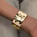 Charm Bracelets Exquisite Classic Bump Pattern Openning Bangles For Women Cuff Bracelet Gold Color Stainless Steel Hand_ipsvogv.com