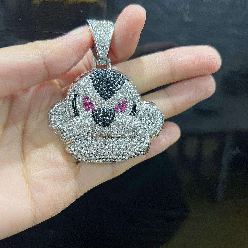 Unisex Hip Hop Necklace Full Of Diamonds Three Dimensional Monkey Pendant Trendy Domineering Jewelry Cool Street Dance Tennis Chain Gorilla_ipsvogv.com