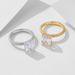 Women's Jewelry S925 Sterling Silver Full Diamond Ring Set Geometric Square Zircon Combination Set Ring Jewelry_ipsvogv.com