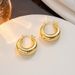 French metal style hollow crescent shaped hollow earrings, titanium steel fashionable temperament earrings, ins earrings_ipsvogv.com