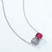 Rose red corundum necklace female S925 silver inlaid colored gem clavicle chain light luxury fashion_ipsvogv.com