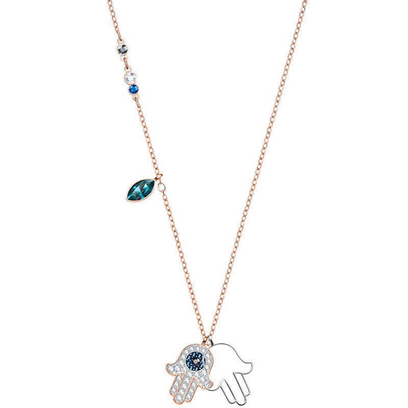 Devil's Eye Lucky Palm Necklace Female Hamsa Hand Clavicle Necklace_ipsvogv.com