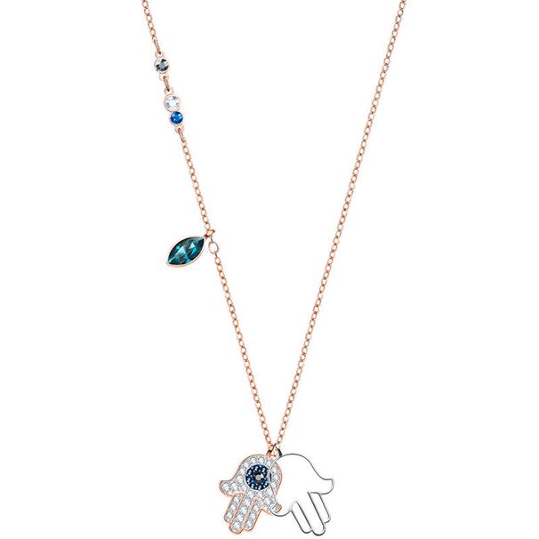 Devil's Eye Lucky Palm Necklace Female Hamsa Hand Clavicle Necklace_ipsvogv.com