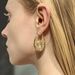 Small Niche Design With Conch Texture Copper Gold-plated, High-end, Personalized Metal Style Earrings, Earrings_ipsvogv.com