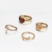 Bohemian Creative Oil Drop Heart-shaped Cross Inlaid With Diamonds, English Letter Ring, 4-piece Set Of Ring Accessories_ipsvogv.com