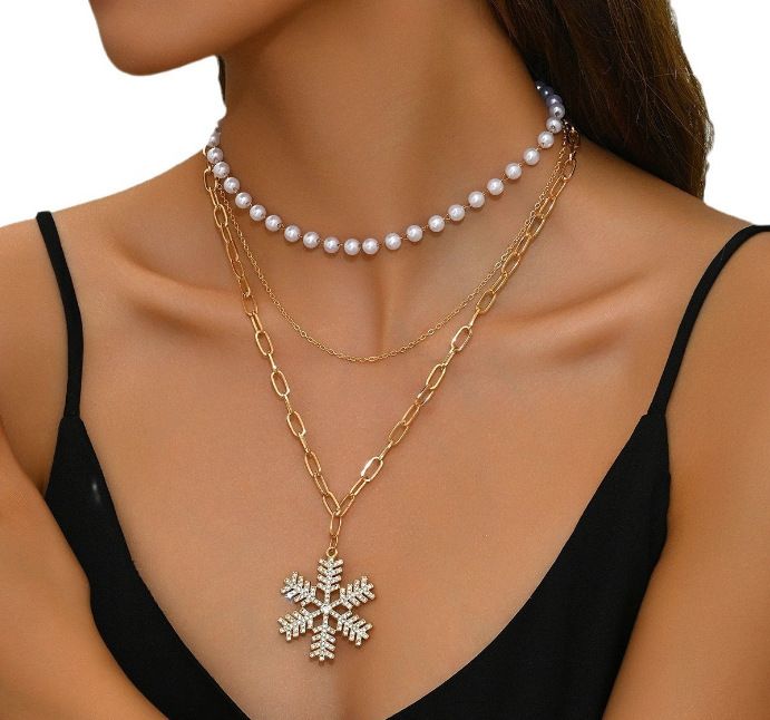 Pinduoduo Exaggerated Necklace Set Luxurious Crystal Jewelry Party Dress Accessories_ipsvogv.com