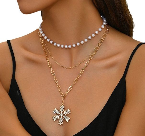 Pinduoduo Exaggerated Necklace Set Luxurious Crystal Jewelry Party Dress Accessories_ipsvogv.com