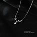 S999 Silver Light Luxury Elegant Laurel Goddess Leaf Water Drop Diamond Necklace Fashionable Clavicle Chain Design_ipsvogv.com
