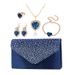 Love diamond necklace earrings ring bracelet four piece set high end bridal jewelry evening bag handbag female_ipsvogv.com