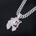 Unisex Jewelry Fashion Personality Magic Hat Rabbit Head Pendant Necklace Men's High End Full Diamond Cuban Chain_ipsvogv.com