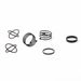 New Minimalist Gun Black Circle Cross Layered 6-piece Set Ring_ipsvogv.com