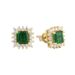 Artificial Gemstone Emerald Square Earrings Retro Earrings Temperament Jewelry S925 Silver Earrings Zircon Inlaid Earrings_ipsvogv.com