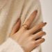 Gold ring, real gold electroplating high end ring, threaded cold style, plain metal ring, simple_ipsvogv.com