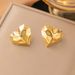 French High-end Diamond Cut Heart-shaped With Gold Plating And Luxurious Stainless Steel Earrings Accessories_ipsvogv.com