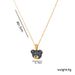 Simple fashion gold plated colorful bear necklace women's full diamond cute animal pendant titanium steel clavicle chain_ipsvogv.com