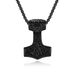 Retro Nordic Viking Triangle Knot Thor's Hammer Titanium Steel Necklace Cross border E commerce Stainless Steel Jewelry Pendant_ipsvogv.com