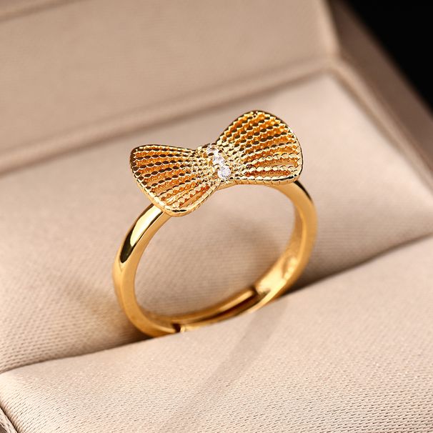 Korean Version Internet Celebrity With The Same Ring, Women's Light Luxury, Versatile, Diamond Studded Bow, Simple And_ipsvogv.com