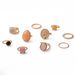 Instagram Beauty Avatar Gold Coin Ring Oval Black Jelly 10 Piece Set_ipsvogv.com
